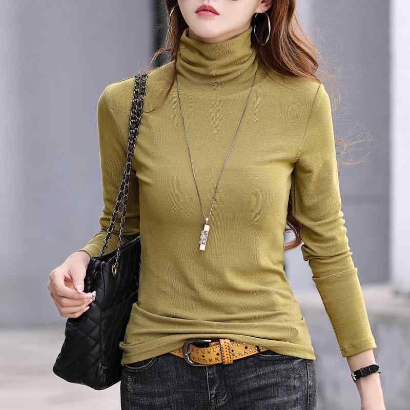 春 コーデ レディース ファッション オシャレ カワイイ シンプル きれいめ ナチュラル 上品カジュアル 婦人服 タートルネックシャツ 襟 ベルベット インナー ハイエンド 長袖 Tシャツ