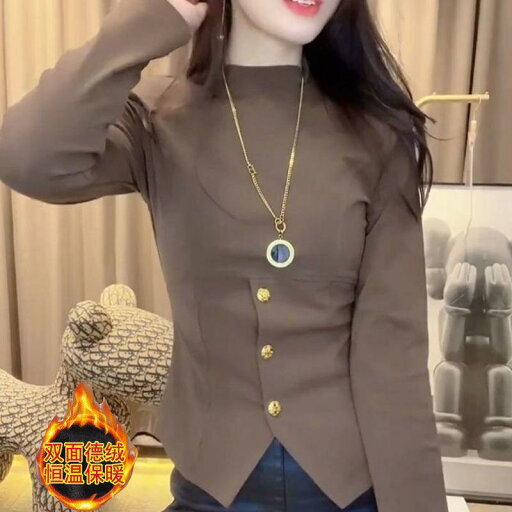 春 コーデ レディース ファッション オシャレ カワイイ シンプル きれいめ ナチュラル 上品カジュアル 婦人服 クラシック スタンドカラー 長袖 ボタン Tシャツ スリムフィット トップス 春 コーデ レディース ファッション オシャレ カワイイ シンプル きれいめ ナチュラル 上品カジュアル 婦人服 クラシック スタンドカラー 長袖 ボタン Tシャツ スリムフィット トップス