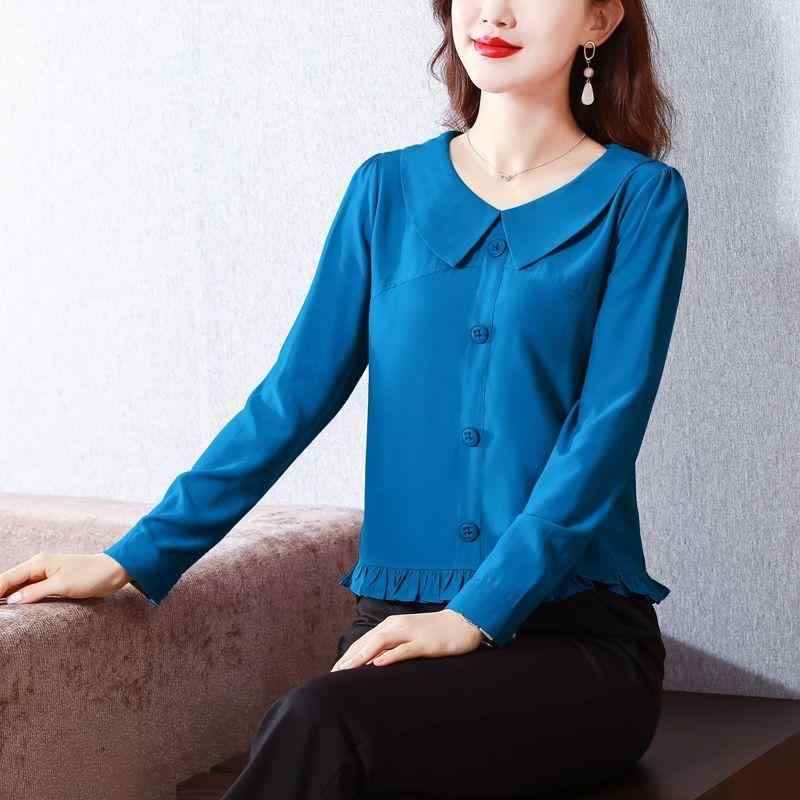Rakuten - 春 コーデ レディース ファッション オシャレ カワイイ シンプル きれいめ ナチュラル 上品カジュアル 婦人服 長袖 シャツ スリム シフォン トップス T