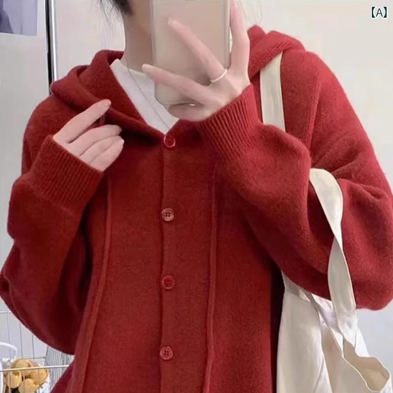 春 コーデ レディース ファッション オシャレ カワイイ シンプル きれいめ ナチュラル 上品カジュアル 婦人服 シンプル フード付き ニット カーディガン セーター ジャケット 無地 トップス