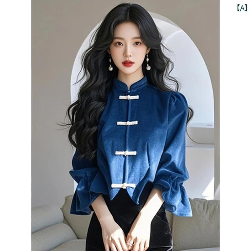 春 コーデ レディース ファッション オシャレ カワイイ シンプル きれいめ ナチュラル 上品カジュアル 婦人服 青 ハイエンド シャツ トップス 2