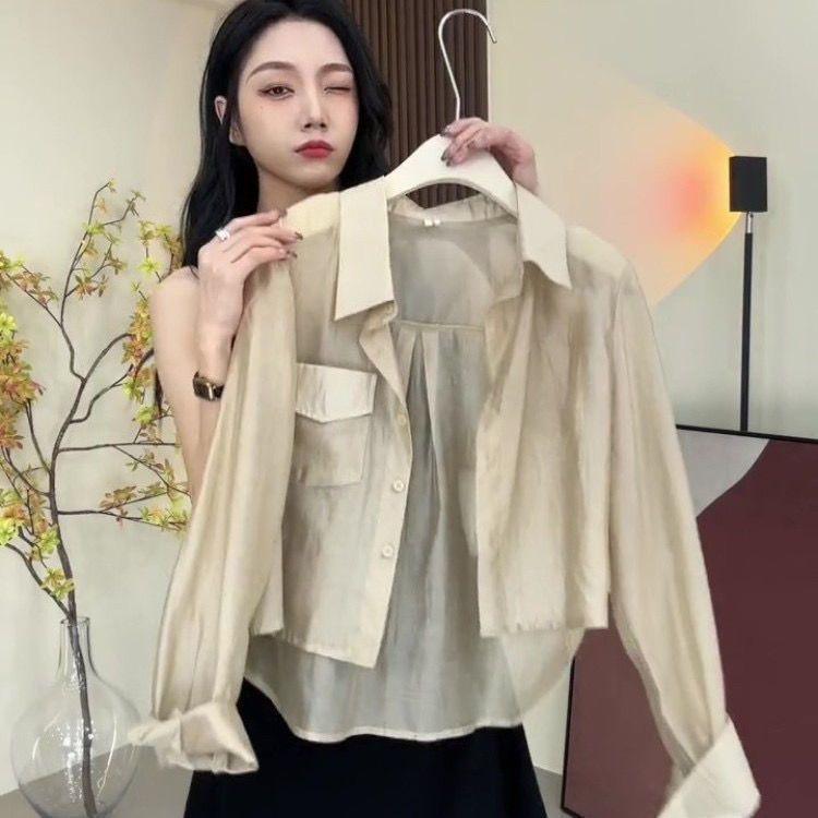 春 コーデ レディース ファッション オシャレ カワイイ シンプル きれいめ ナチュラル 上品カジュアル 婦人服 フレンチ ストリート カジュアル 夏 長袖 日焼け防止 シャツ 薄手