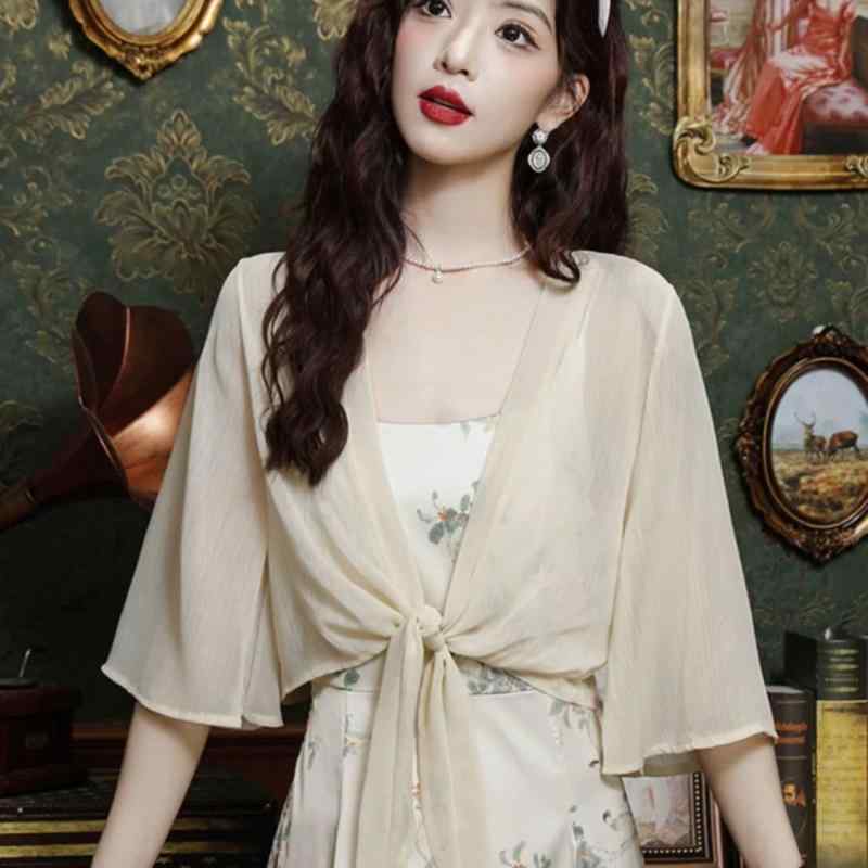 春 コーデ レディース ファッション オシャレ カワイイ シンプル きれいめ ナチュラル 上品カジュアル 婦人服 ストール スカート シフォン 日焼け防止 服 ミッド スリーブ カーディガン チョッキ 薄手 ジャケット