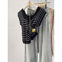 春 コーデ レディース ファッション オシャレ カワイイ シンプル きれいめ ナチュラル 上品カジュアル 婦人服 ストライプ スクエアネック 半袖 Tシャツ 夏 薄手 セーター ストラップ トップス