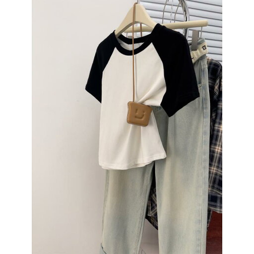 春 コーデ レディース ファッション オシャレ カワイイ シンプル きれいめ ナチュラル 上品カジュアル 婦人服 黒 白 ラウンドネック 半袖 Tシャツ 夏 カジュアル ラグラン トップス 春 コーデ レディース ファッション オシャレ カワイイ シンプル きれいめ ナチュラル 上品カジュアル 婦人服 黒 白 ラウンドネック 半袖 Tシャツ 夏 カジュアル ラグラン トップス