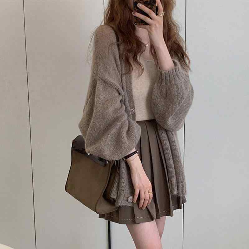 Rakuten - 春 コーデ レディース ファッション オシャレ カワイイ シンプル きれいめ ナチュラル 上品カジュアル 婦人服 ニット カーディガン 薄手 モヘア ソフト セーター コート ミドル丈 トップス