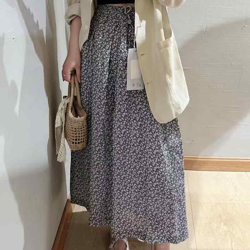 春 コーデ レディース ファッション オシャレ カワイイ シンプル きれいめ ナチュラル 上品カジュアル 婦人服 クラシック 花柄 ストレッチ ウエスト スカート 夏 ミドル丈 ロング