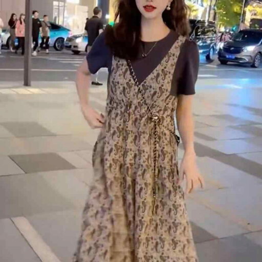 春 コーデ レディース ファッション オシャレ カワイイ シンプル きれいめ ナチュラル 上品カジュアル 婦人服 フレンチ クラシック フェイク ツーピース 花柄 ドレス ハイエンド スカート 春 コーデ レディース ファッション オシャレ カワイイ シンプル きれいめ ナチュラル 上品カジュアル 婦人服 フレンチ クラシック フェイク ツーピース 花柄 ドレス ハイエンド スカート