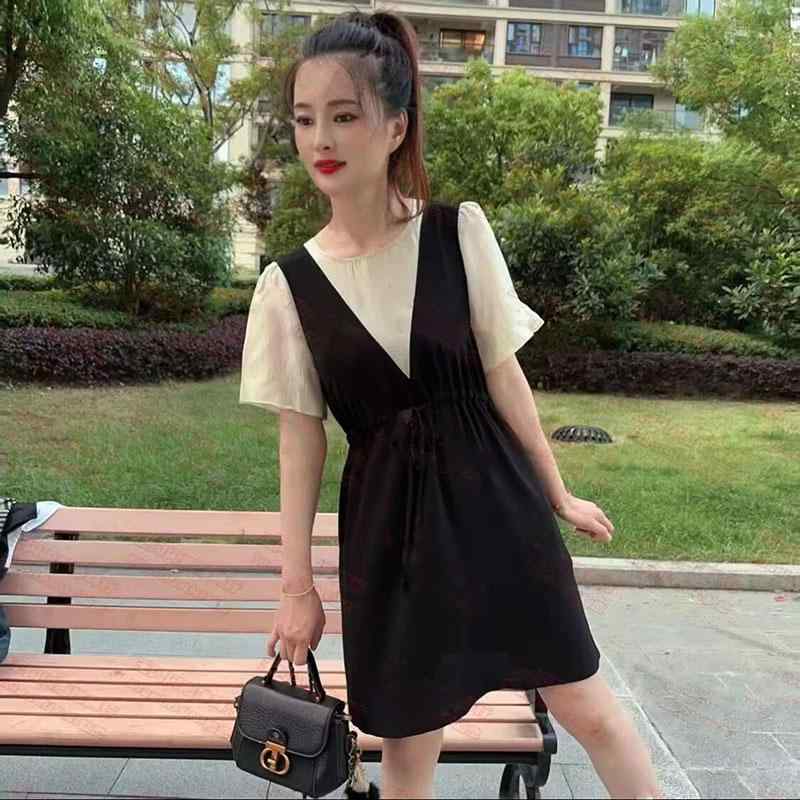 春 コーデ レディース ファッション オシャレ カワイイ シンプル きれいめ ナチュラル 上品カジュアル 婦人服 フレンチ風 スタイル ウエスト フェイク ツーピース ドレス 夏