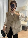 春 コーデ レディース ファッション オシャレ カワイイ シンプル きれいめ ナチュラル 上品カジュアル 婦人服 ベスト ジャケット ハイエンド フレンチ ノー...