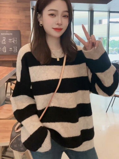 春 コーデ レディース ファッション オシャレ カワイイ シンプル きれいめ ナチュラル 上品カジュアル 婦人服 カジュアル ストライプ セーター ジャケット インナー セーター トップス 春 コーデ レディース ファッション オシャレ カワイイ シンプル きれいめ ナチュラル 上品カジュアル 婦人服 カジュアル ストライプ セーター ジャケット インナー セーター トップス