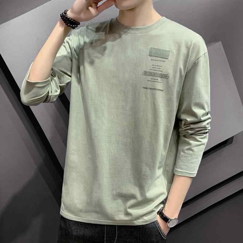メンズ ファッション 服 男性用 オシャレ シンプル 大人 かっこいい ストリート 紳士服 長袖 Tシャツ レター プリント 綿 ベースレイヤー シャツ ゆったり カジュアル ラウンドネック スウェット シャツ