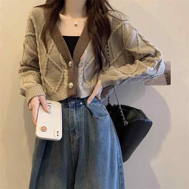 春 コーデ レディース ファッション オシャレ カワイイ シンプル きれいめ ナチュラル 上品カジュアル 婦人服 クラシック Vネック ニット セーター コート ニット カーディガン ストップ