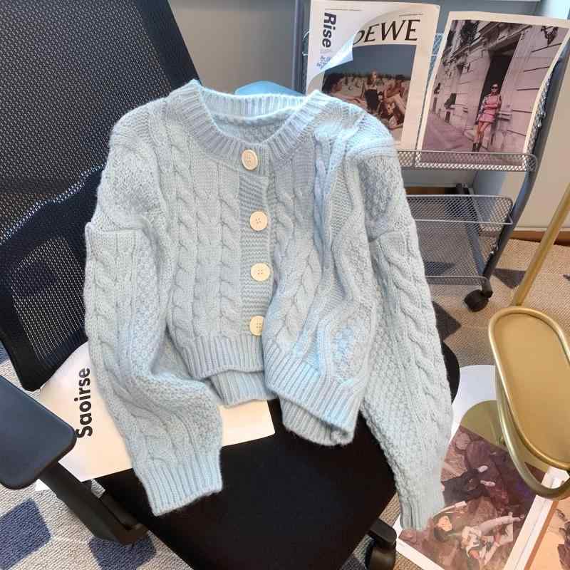 春 コーデ レディース ファッション オシャレ カワイイ シンプル きれいめ ナチュラル 上品カジュアル 婦人服 ツイスト セーター ジャケット ゆったり ソフト ラウンドネック ニット カーディガン