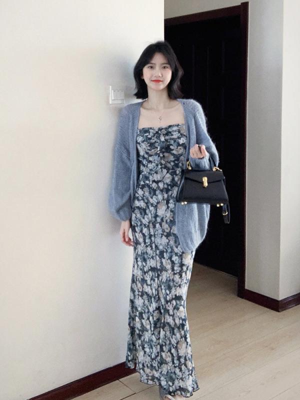 春 コーデ レディース ファッション オシャレ カワイイ シンプル きれいめ ナチュラル 上品カジュアル 婦人服 フレンチ クラシック 花柄 ワンピース スリット スカート カーディガン スーツ