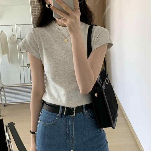 春 コーデ レディース ファッション オシャレ カワイイ シンプル きれいめ ナチュラル 上品カジュアル 婦人服 ストレート ショルダー 半袖 Tシャツ 夏 ラウンドネック ボトム スリムフィット トップス 春 コーデ レディース ファッション オシャレ カワイイ シンプル きれいめ ナチュラル 上品カジュアル 婦人服 ストレート ショルダー 半袖 Tシャツ 夏 ラウンドネック ボトム スリムフィット トップス