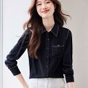 春 コーデ レディース ファッション オシャレ カワイイ シンプル きれいめ ナチュラル 上品カジュアル 婦人服 長袖 シャツ カジュアル スリム ゆったり 通勤ウェア トップス