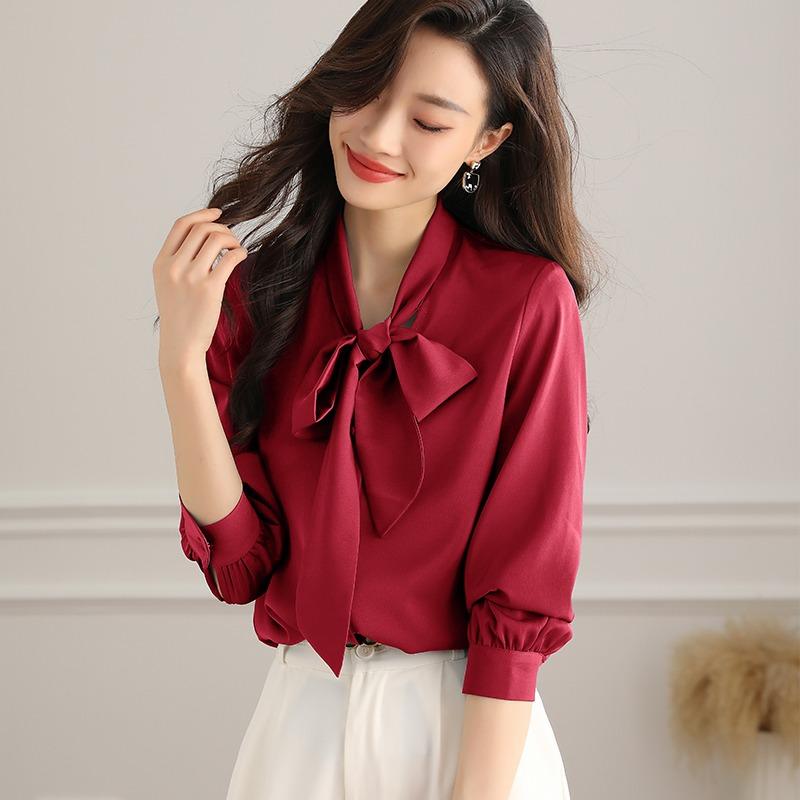 春 コーデ レディース ファッション オシャレ カワイイ シンプル きれいめ ナチュラル 上品カジュアル 婦人服 リボン シャツ 長袖 ホワ..