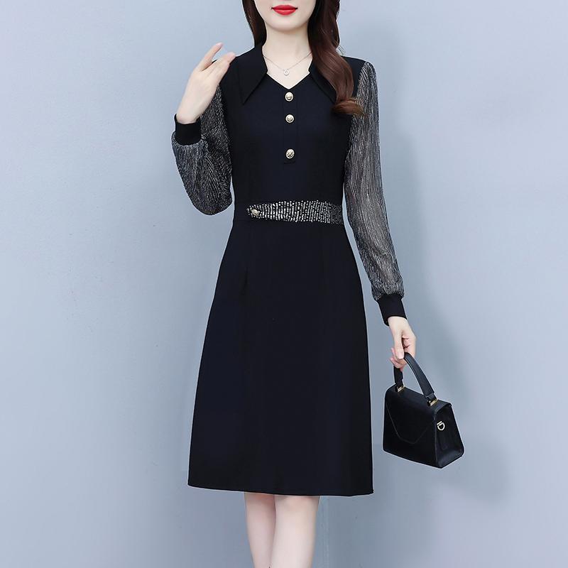 春 コーデ レディース ファッション オシャレ カワイイ シンプル きれいめ ナチュラル 上品カジュアル 婦人服 ドレス ウエスト Aライン 長袖 ミディアム丈