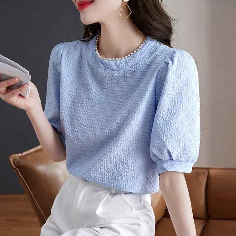 Short Sleeves - 春 コーデ レディース ファッション オシャレ カワイイ シンプル きれいめ ナチュラル 上品カジュアル 婦人服 シフォンシャツ 夏 シャツ 半袖 トップス
