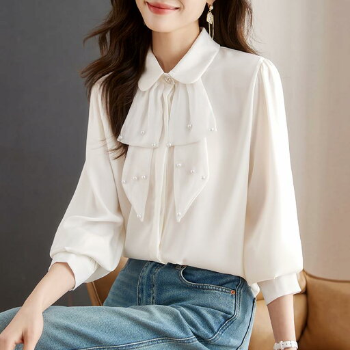春 コーデ レディース ファッション オシャレ カワイイ シンプル きれいめ ナチュラル 上品カジュアル 婦人服 シフォンシャツ トップス ブラウス 長袖 シャツ 春 コーデ レディース ファッション オシャレ カワイイ シンプル きれいめ ナチュラル 上品カジュアル 婦人服 シフォンシャツ トップス ブラウス 長袖 シャツ