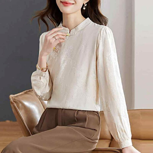 春 コーデ レディース ファッション オシャレ カワイイ シンプル きれいめ ナチュラル 上品カジュアル 婦人服 ジャカード シャツ トップス 長袖 春 コーデ レディース ファッション オシャレ カワイイ シンプル きれいめ ナチュラル 上品カジュアル 婦人服 ジャカード シャツ トップス 長袖