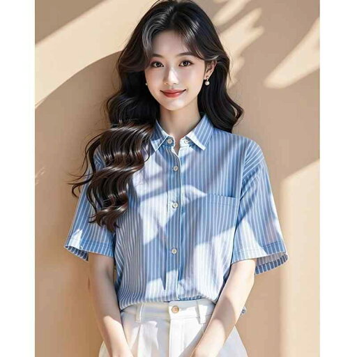 春 コーデ レディース ファッション オシャレ カワイイ シンプル きれいめ ナチュラル 上品カジュアル 婦人服 縦縞 シャツ ゆったり ハイエンド 快適 トップス 春 コーデ レディース ファッション オシャレ カワイイ シンプル きれいめ ナチュラル 上品カジュアル 婦人服 縦縞 シャツ ゆったり ハイエンド 快適 トップス