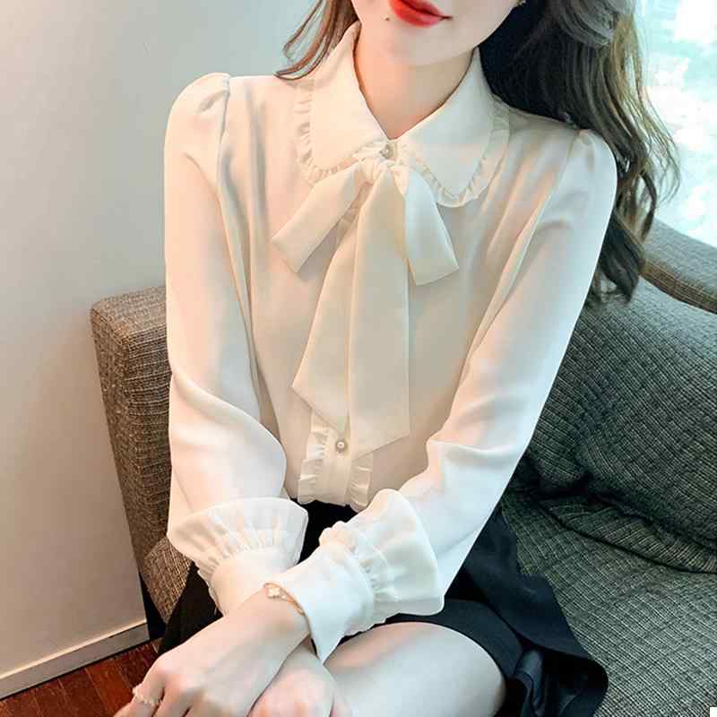 Long-Sleeved - 春 コーデ レディース ファッション オシャレ カワイイ シンプル きれいめ ナチュラル 上品カジュアル 婦人服 シフォンシャツ トップス シャツ 長袖