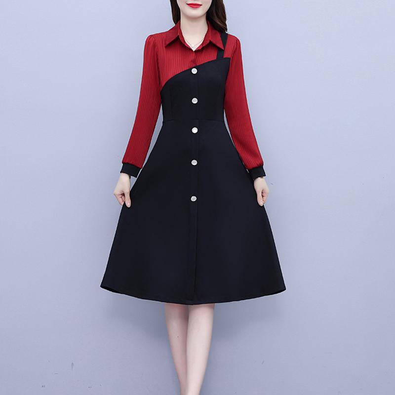 春 コーデ レディース ファッション オシャレ カワイイ シンプル きれいめ ナチュラル 上品カジュアル 婦人服 ドレス 長袖 ミドル丈 スカート