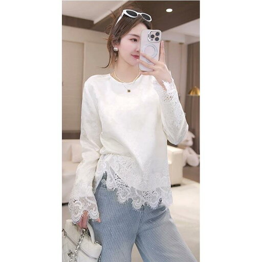 春 コーデ レディース ファッション オシャレ カワイイ シンプル きれいめ ナチュラル 上品カジュアル 婦人服 カジュアル ハイエンド レース トップス ゆったり スリミング 春 コーデ レディース ファッション オシャレ カワイイ シンプル きれいめ ナチュラル 上品カジュアル 婦人服 カジュアル ハイエンド レース トップス ゆったり スリミング