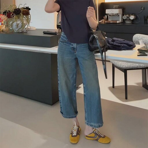 春 コーデ レディース ファッション オシャレ カワイイ シンプル きれいめ ナチュラル 上品カジュアル 婦人服 クラシック ストレート ワイドレッグ ハイウエスト ジーンズ 春 コーデ レディース ファッション オシャレ カワイイ シンプル きれいめ ナチュラル 上品カジュアル 婦人服 クラシック ストレート ワイドレッグ ハイウエスト ジーンズ