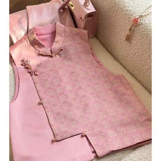 春 コーデ レディース ファッション オシャレ カワイイ シンプル きれいめ ナチュラル 上品カジュアル 婦人服 ピンク ベスト チョッキ アジアンテイスト チャイナ スーツ トップス 春 コーデ レディース ファッション オシャレ カワイイ シンプル きれいめ ナチュラル 上品カジュアル 婦人服 ピンク ベスト チョッキ アジアンテイスト チャイナ スーツ トップス
