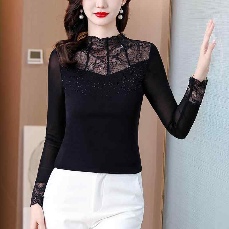 Other - 春 コーデ レディース ファッション オシャレ カワイイ シンプル きれいめ ナチュラル 上品カジュアル 婦人服 レース メッシュ 長袖 Tシャツ スリムフィット レイヤリング