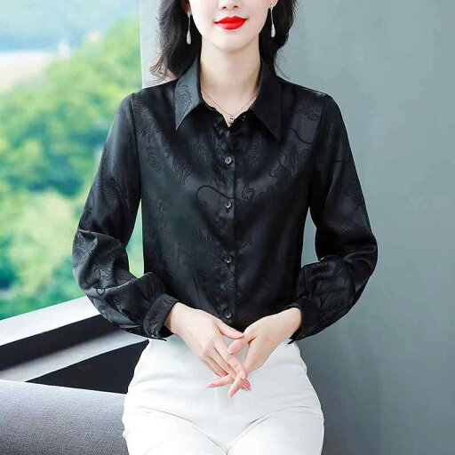 春 コーデ レディース ファッション オシャレ カワイイ シンプル きれいめ ナチュラル 上品カジュアル 婦人服 ポロ襟 ジャカード シャツ 快適 長袖 通勤ウェア トップス 春 コーデ レディース ファッション オシャレ カワイイ シンプル きれいめ ナチュラル 上品カジュアル 婦人服 ポロ襟 ジャカード シャツ 快適 長袖 通勤ウェア トップス