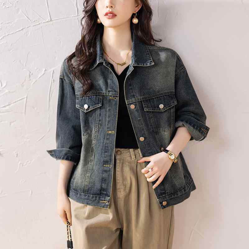 春 コーデ レディース ファッション オシャレ カワイイ シンプル きれいめ ナチュラル 上品カジュアル 婦人服 クラシック デニム ジャケット カジュアル スリム トップス