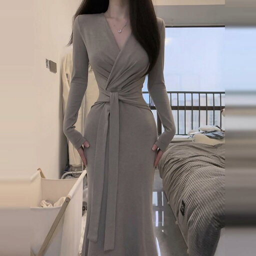春 コーデ レディース ファッション オシャレ カワイイ シンプル きれいめ ナチュラル 上品カジュアル 婦人服 Vネック ストラップ 長袖 ニット ドレス スリム ロング スカート カバー 春 コーデ レディース ファッション オシャレ カワイイ シンプル きれいめ ナチュラル 上品カジュアル 婦人服 Vネック ストラップ 長袖 ニット ドレス スリム ロング スカート カバー