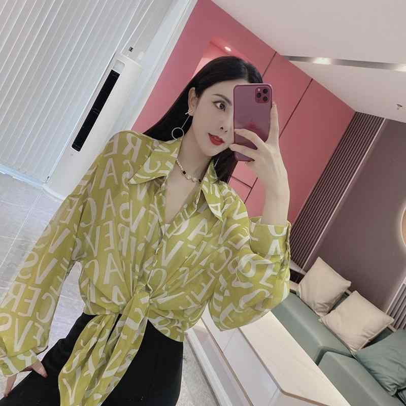 春 コーデ レディース ファッション オシャレ カワイイ シンプル きれいめ ナチュラル 上品カジュアル 婦人服 レター プリント シフォンシャツ 夏 日焼け防止 服 トップス