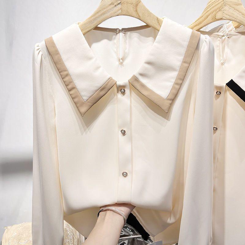 春 コーデ レディース ファッション オシャレ カワイイ シンプル きれいめ ナチュラル 上品カジュアル 婦人服 シフォンシャツ カバー シャツ 長袖 アウター トップス