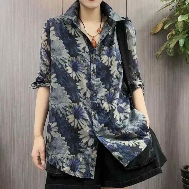春 コーデ レディース ファッション オシャレ カワイイ シンプル きれいめ ナチュラル 上品カジュアル 婦人服 花柄 シャツ 長袖 シフォンシャツ カバー スリムトップス
