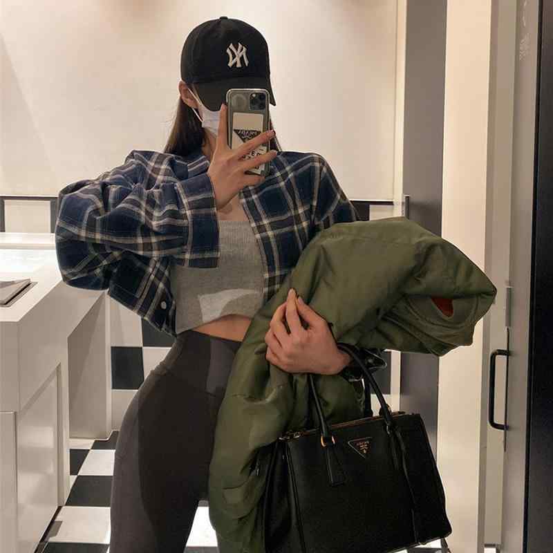 Long-Sleeved - 春 コーデ レディース ファッション オシャレ カワイイ シンプル きれいめ ナチュラル 上品カジュアル 婦人服 フレンチ チェック柄 シャツ 長袖 トップス クラシック コート