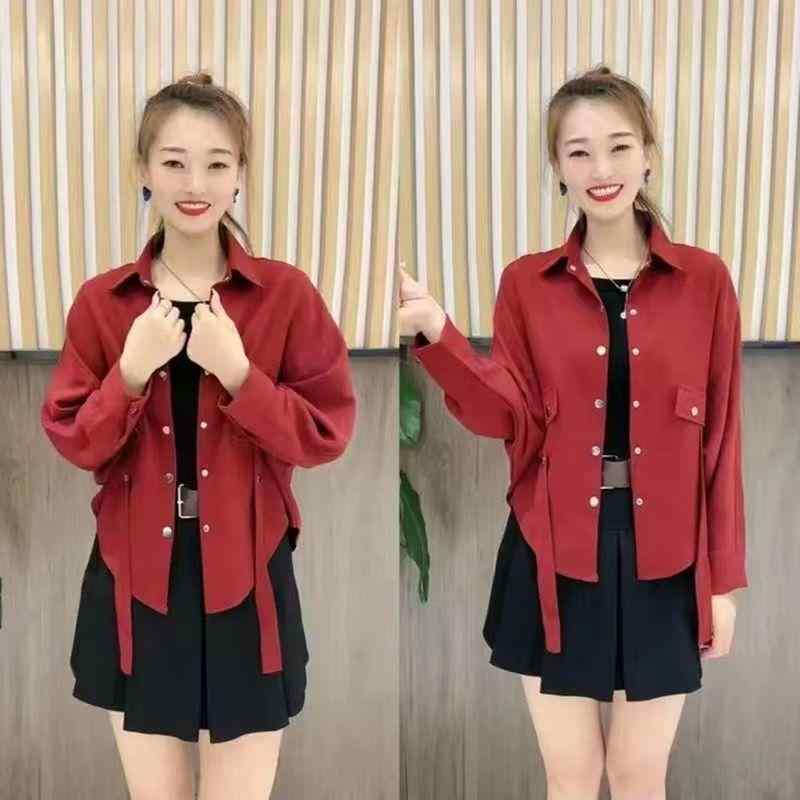 Rakuten - 春 コーデ レディース ファッション オシャレ カワイイ シンプル きれいめ ナチュラル 上品カジュアル 婦人服 長袖 シャツ スリム トップス 薄手 コート フレンチ風 スタイル