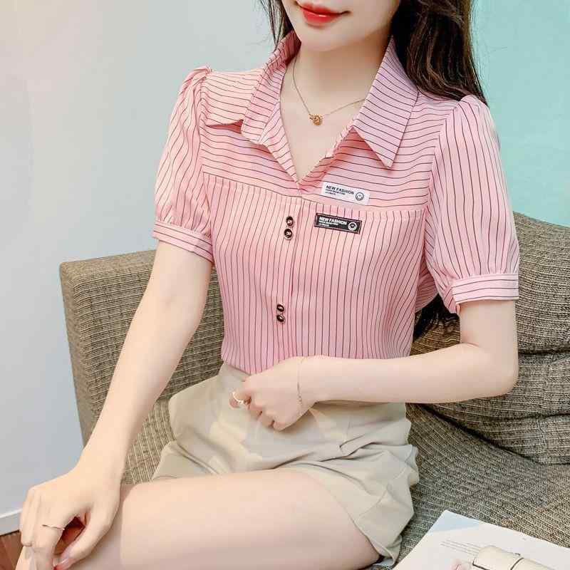 Rakuten - 春 コーデ レディース ファッション オシャレ カワイイ シンプル きれいめ ナチュラル 上品カジュアル 婦人服 夏 薄手 半袖 シフォンシャツ トップス シャツ