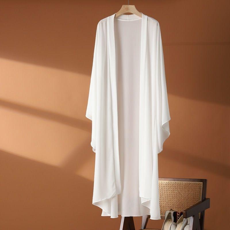 春 コーデ レディース ファッション オシャレ カワイイ シンプル きれいめ ナチュラル 上品カジュアル 婦人服 夏 薄手 日焼け防止 コート ロング シフォン カーディガン 快適 シャツ 漢服 ストール アウターウェア