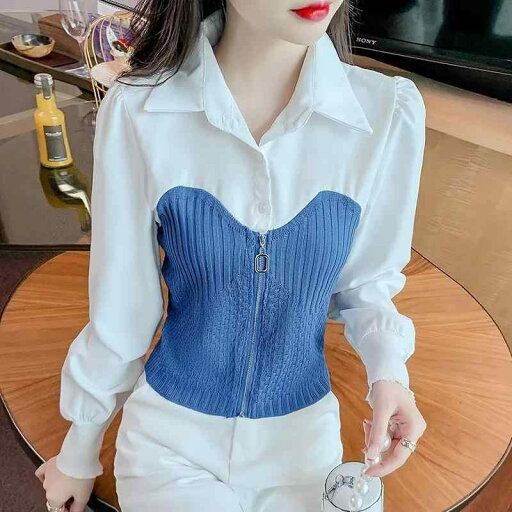 春 コーデ レディース ファッション オシャレ カワイイ シンプル きれいめ ナチュラル 上品カジュアル 婦人服 シャツ フェイク ツーピース ウエスタンスタイル ウエスト シック トップス 春 コーデ レディース ファッション オシャレ カワイイ シンプル きれいめ ナチュラル 上品カジュアル 婦人服 シャツ フェイク ツーピース ウエスタンスタイル ウエスト シック トップス