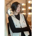 春 コーデ レディース ファッション オシャレ カワイイ シンプル きれいめ ナチュラル 上品カジュアル 婦人服 Vネックノースリーブ ベスト コート トップス