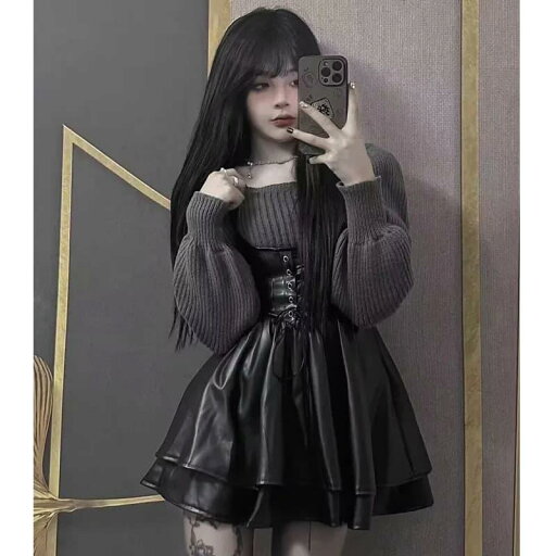春 コーデ レディース ファッション オシャレ カワイイ シンプル きれいめ ナチュラル 上品カジュアル 婦人服 スーツ ドレス ウエスト スリム PUレザー スカート 長袖 ニット トップス 春 コーデ レディース ファッション オシャレ カワイイ シンプル きれいめ ナチュラル 上品カジュアル 婦人服 スーツ ドレス ウエスト スリム PUレザー スカート 長袖 ニット トップス