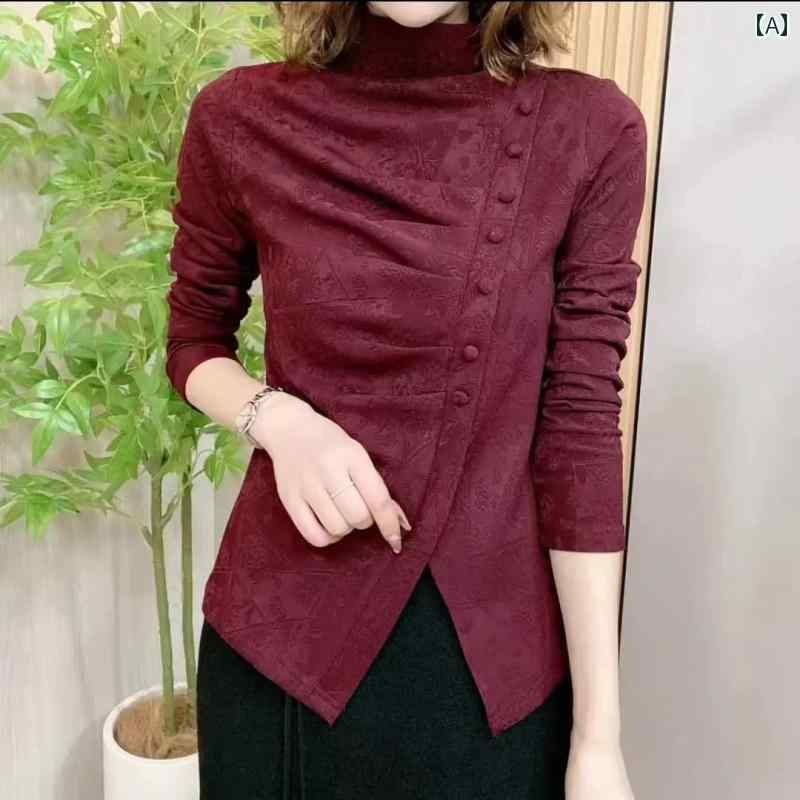 春 コーデ レディース ファッション オシャレ カワイイ シンプル きれいめ ナチュラル 上品カジュアル 婦人服 スリム シャツ 裾 ジャカード ハイエンド 長袖 トップス