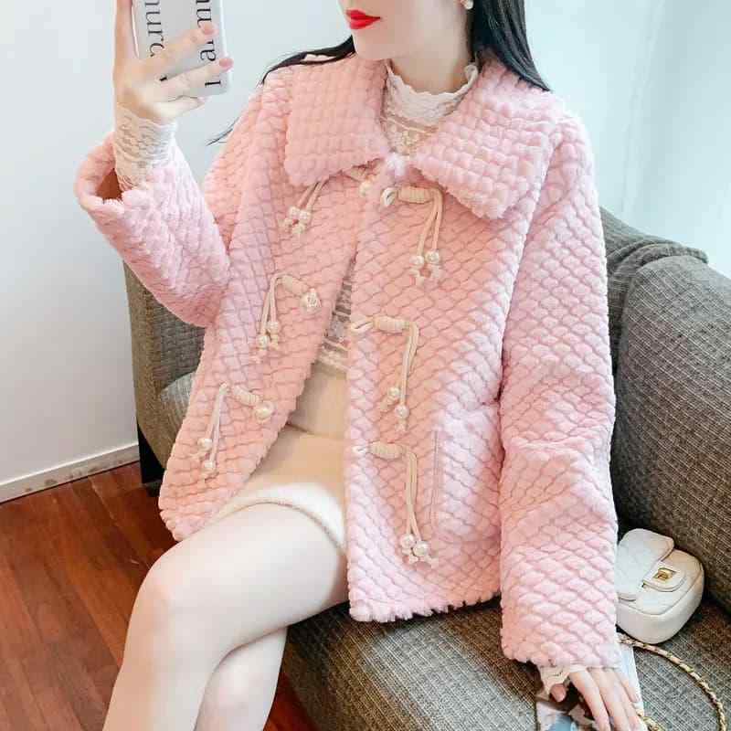 春 コーデ レディース ファッション オシャレ カワイイ シンプル きれいめ ナチュラル 上品カジュアル 婦人服 ラムウール コート シック ファー トップス