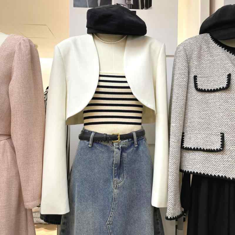 Rakuten - 春 コーデ レディース ファッション オシャレ カワイイ シンプル きれいめ ナチュラル 上品カジュアル 婦人服 チョッキ 白 スーツ 長袖 ストール ジャケット