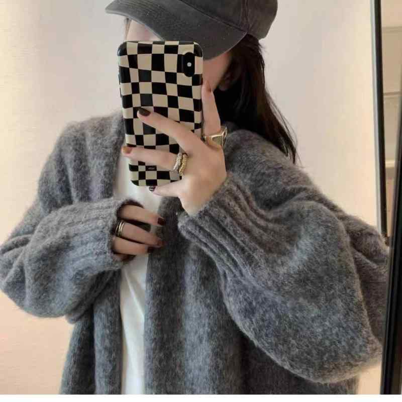 春 コーデ レディース ファッション オシャレ カワイイ シンプル きれいめ ナチュラル 上品カジュアル 婦人服 スリム セーター アウター カバー 大きいサイズ ゆったり ミドル丈 ニット カーディガン